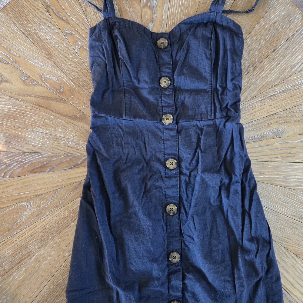 3 Items For $15! Abercrombie & Fitch Dark Blue Button-Front Mini Dress